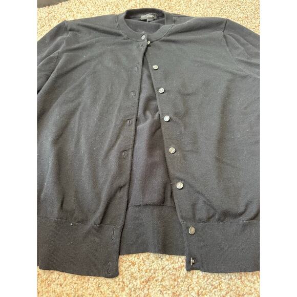 J. CREW Women's Black Cardigan Sweater, Size Large, Soft & Lightweight - Picture 7 of 9